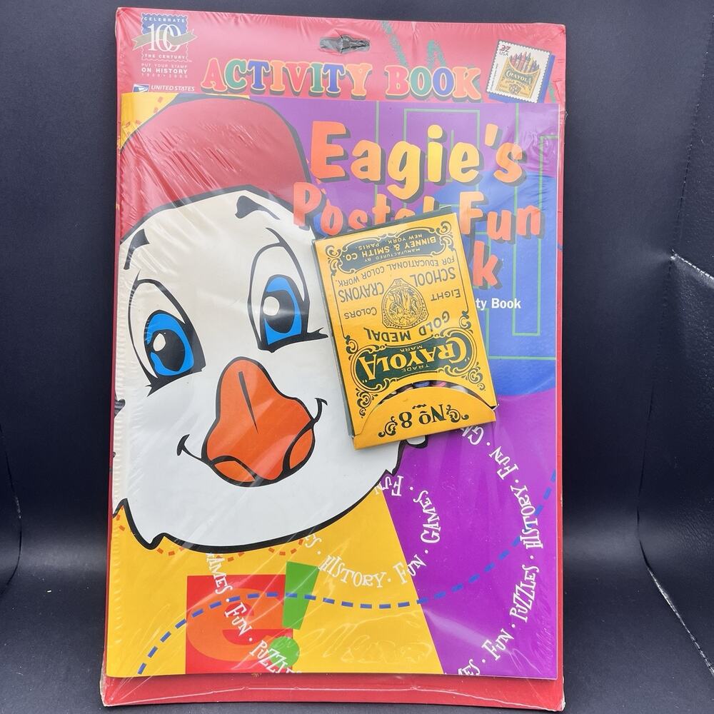 Vtg Eagie's Postal Fun Book Coloring Activity RARE Book of Post Office History